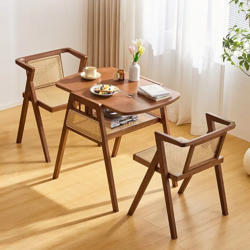Balcony Tea Table and Chair Combination Casual Rattan Chair One Table and Two Chairs Small Tea Table Outdoor Three-Piece Set