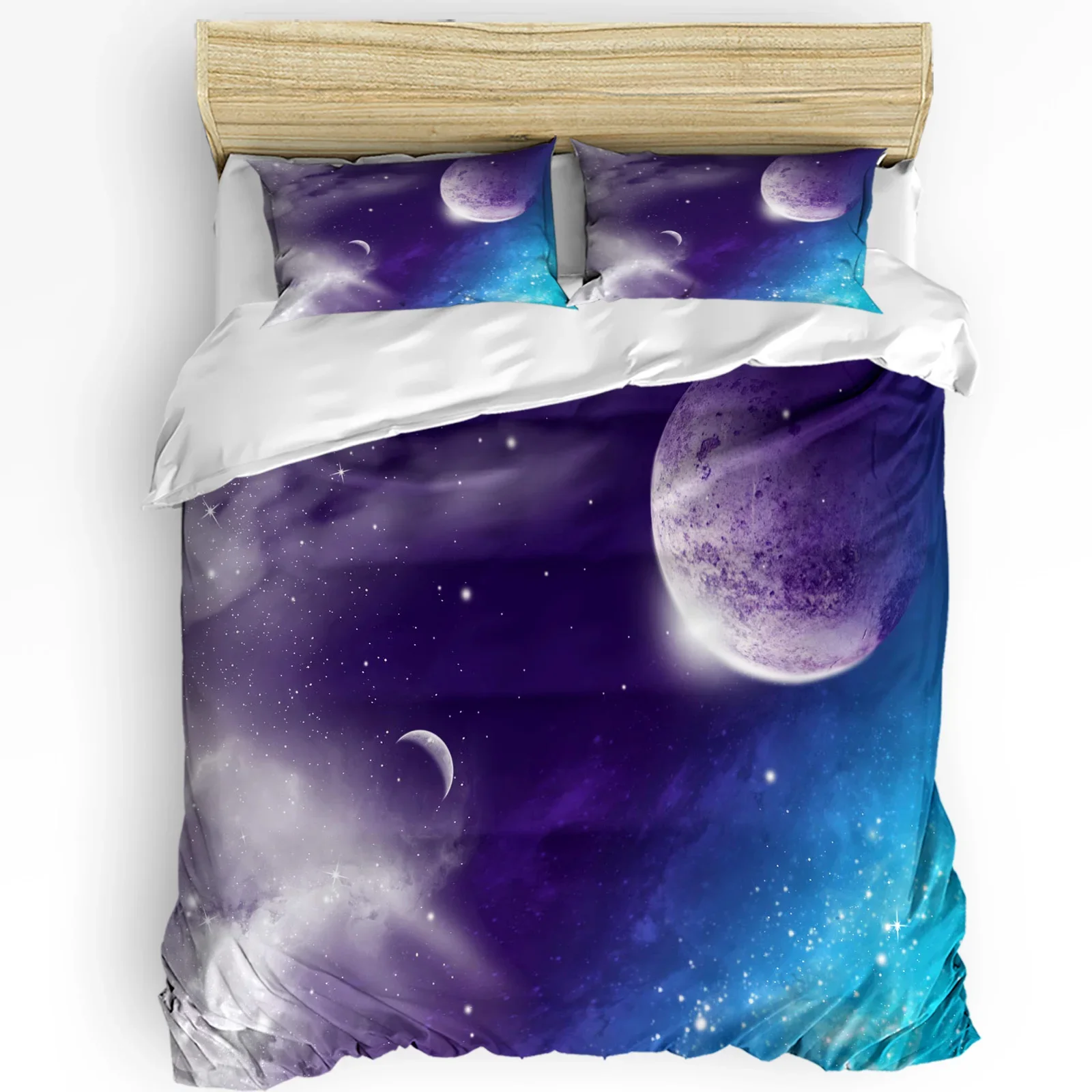 

Cloud Universe Moon Space Bedding Set 3pcs Boys Girls Duvet Cover Pillowcase Kids Adult Quilt Cover Double Bed Set Home Textile