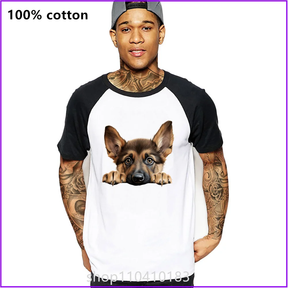 German Shepherd Dogs Face T Shirts For Men'S Women Tshirt T-Shirt  Clothing White Fahion Cotton Long Sleeve Compression Tee Logo