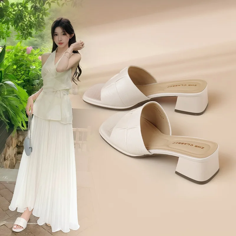 zhr-chunky-heel-sandals-women's-summer-new-outdoor-wear-lazy-slip-on-slippers-elegant-beach-shoes-flat-bottom-pu