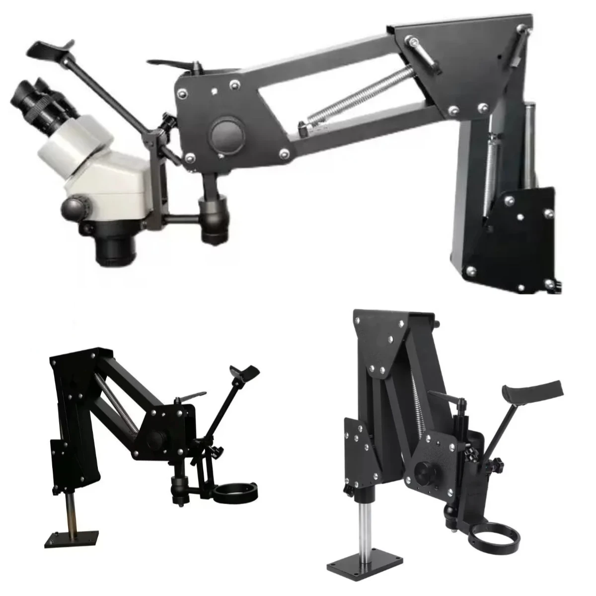 Adjustable Extension Microscope Spring Stand Holder, Bracket Base for Trinocular Binocular Stereo Jade Observation