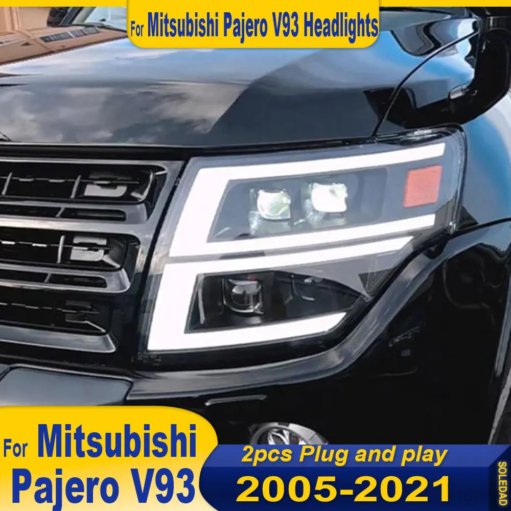 Car For Mitsubishi Pajero V97 V93 V95 V98 2006-2021 Montero Headlight Assembly LED Running Front Light HeadLamp DRL Sequential