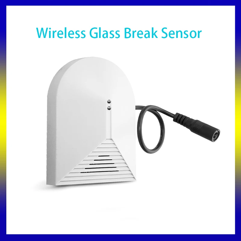 Wireless 433MHz  Glass Breakage Sensor Glass Detector with Power Adapter for G90B, KR-8218G, G15,G18,G19 to Smart Life Security