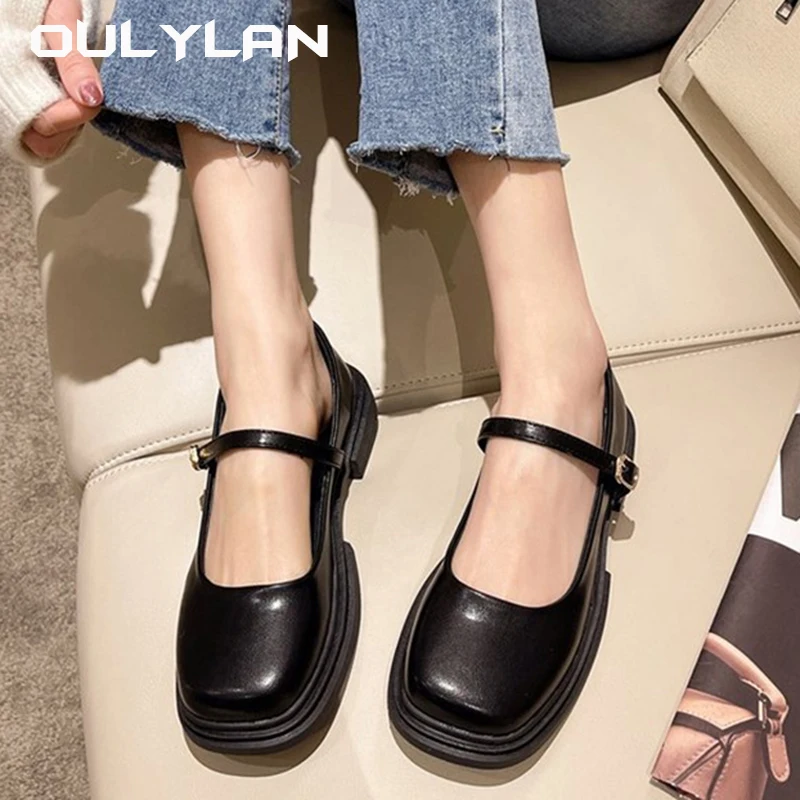 Leather Shoes Soft Soles Women Shoe Comfortable Thick Soled Women Spring Autumn New 2024 British Style Shoes for Women