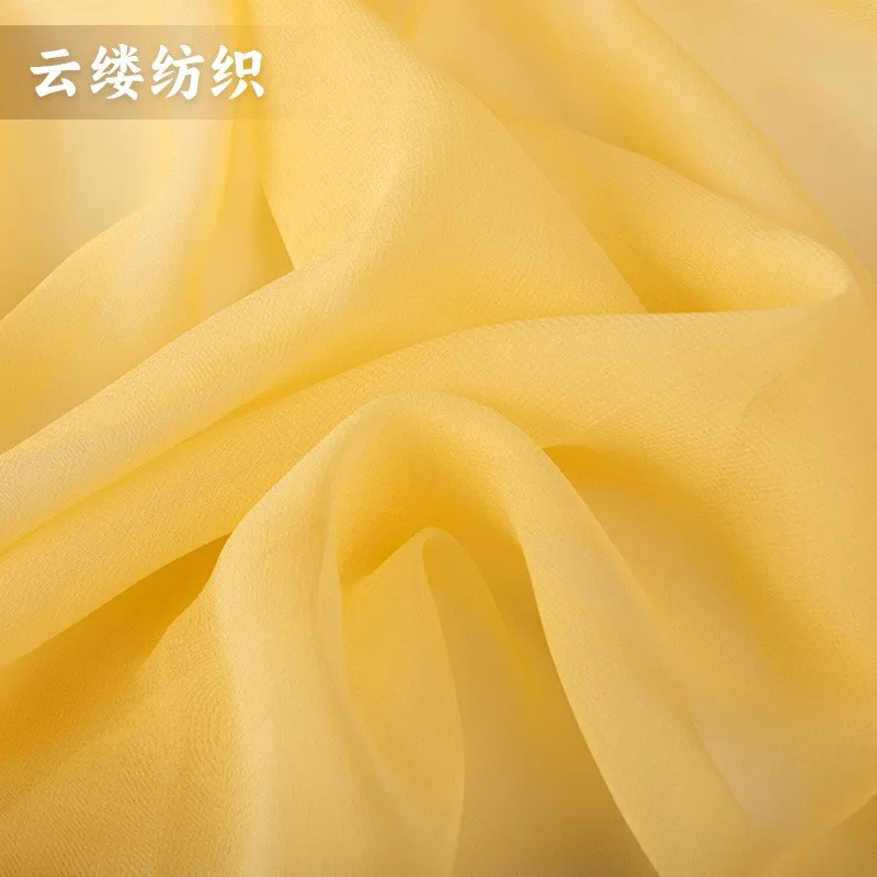 

Silk georgette fabric dyed light luxury halter dress made of plain