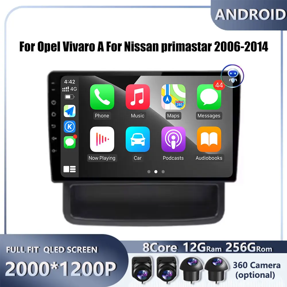 

Android для Renault Trafic 2 для Opel Vivaro A для Nissan primastar 2006-2014, автомобильный радиоприемник, навигация, GPS, мультимедийный видеоплеер