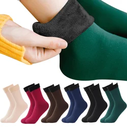 Snow Socks Middle Tube Solid Winter Plus Velvet Thick Skin Color Keep Warm and Cold Socks Comfortable Mens Womens Floor Socks