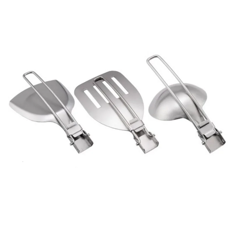 

Portable Stainless Steel Outdoor Kitchenware Outdoor Travel and Camping Spatula Frying Spatula Soup Spoon Set