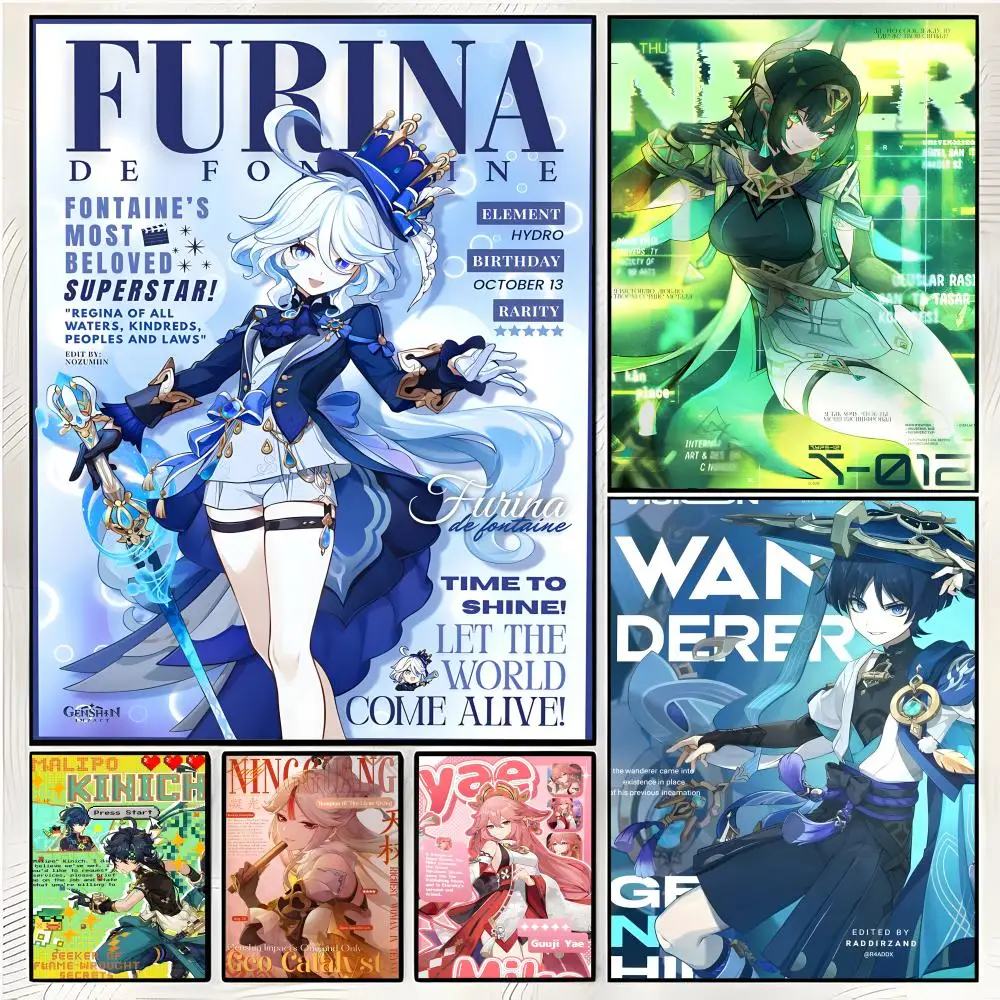 anime game Genshin Impact Poster Superior Home Space Pub Indoor Decorative Art & Home Decor