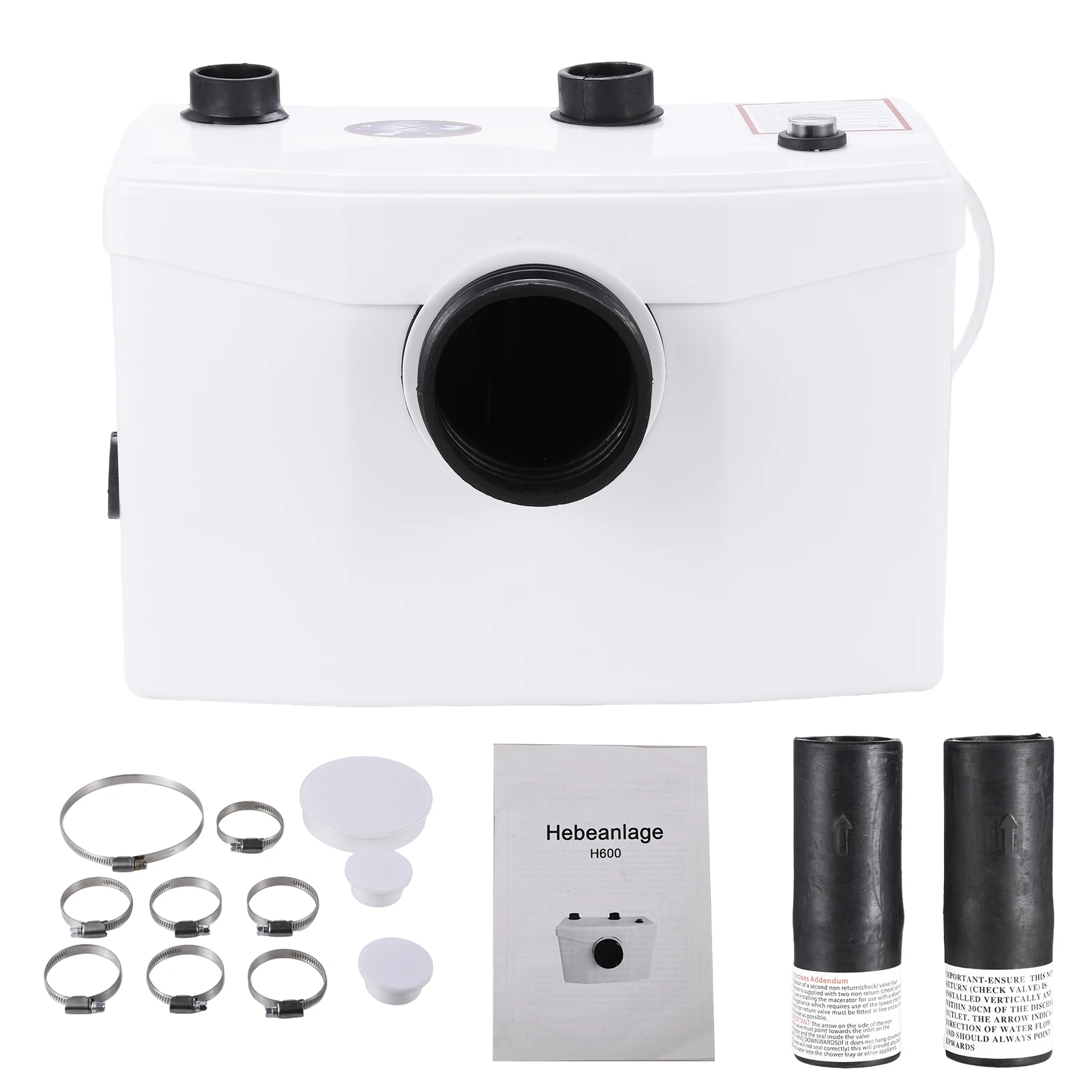 Makerator-Pumpe, 600 W, 110 V, Makerator-Abwasserpumpe, Abwasser, Marine, 4 Wassereinlässe, Makerierendes Toilettensystem für Küchenspüle