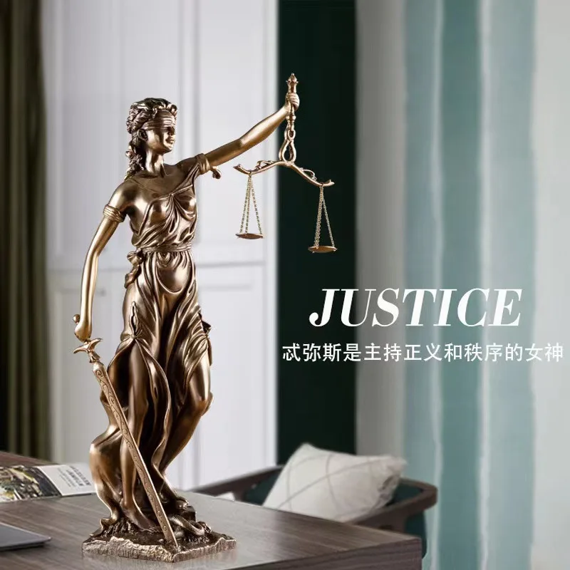 Goddess Themis Sculpture Statue Lawyer Office Judicial Fairness Justice Law Scales Ornament