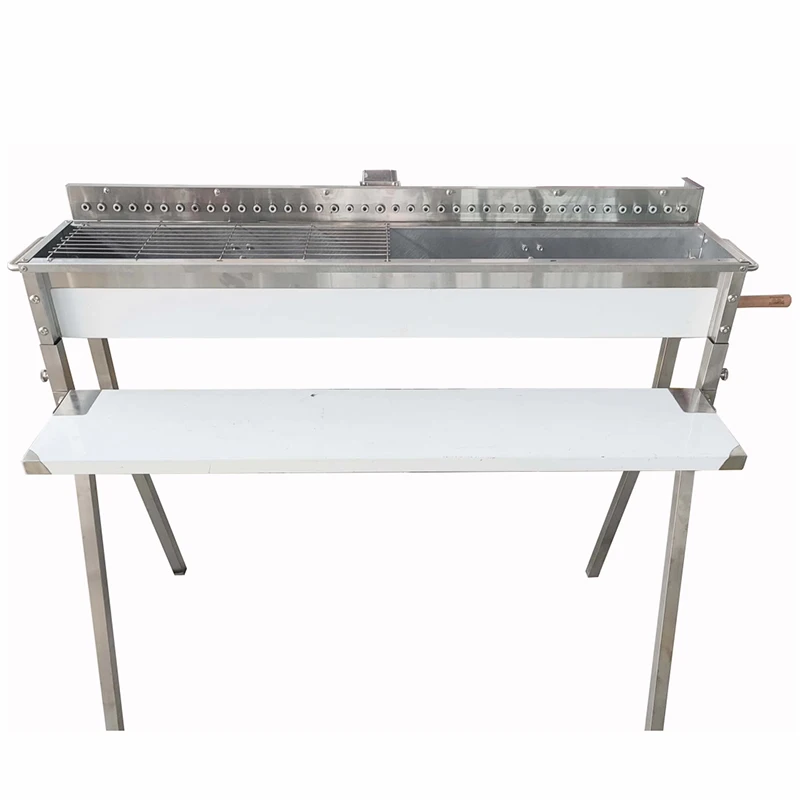 شواية سيخ من الخيزران 20/40، ماكينة سيخ دوارة أوتوماتيكية بالكامل، شواية منزلية متعددة الوظائف في الهواء الطلق