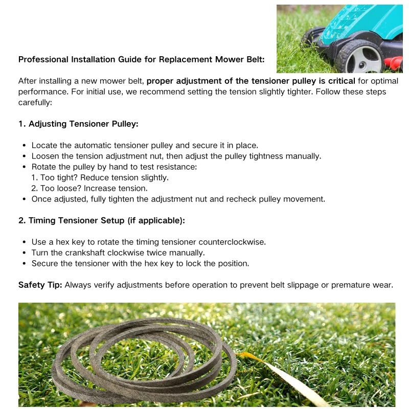 Lawn Mower Aramid Cord Deck Replacement Belt 5/8