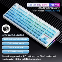 Aula F87 Pro Mechanical Keyboard Wired 2.4g Wireless Bluetooth Tri Mode 87Key 8000mAh Hotswap Rgb Pbt Customized Gaming Keyboard