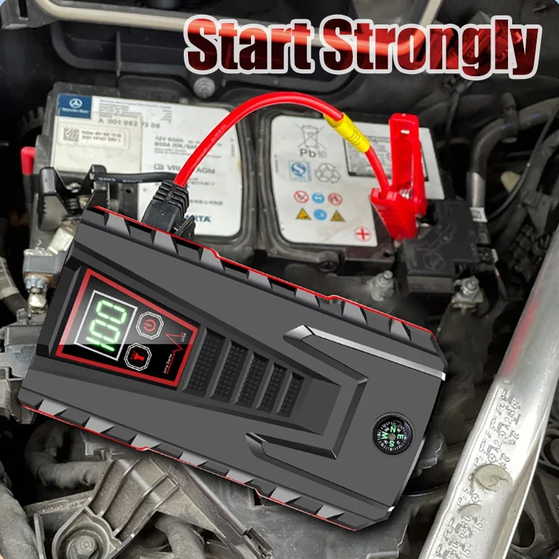 JX56 99800mAh Car Jump Starter Digital Display Emergency Power Supply Portable Emergency Starter Car Battery Booster Power Bank