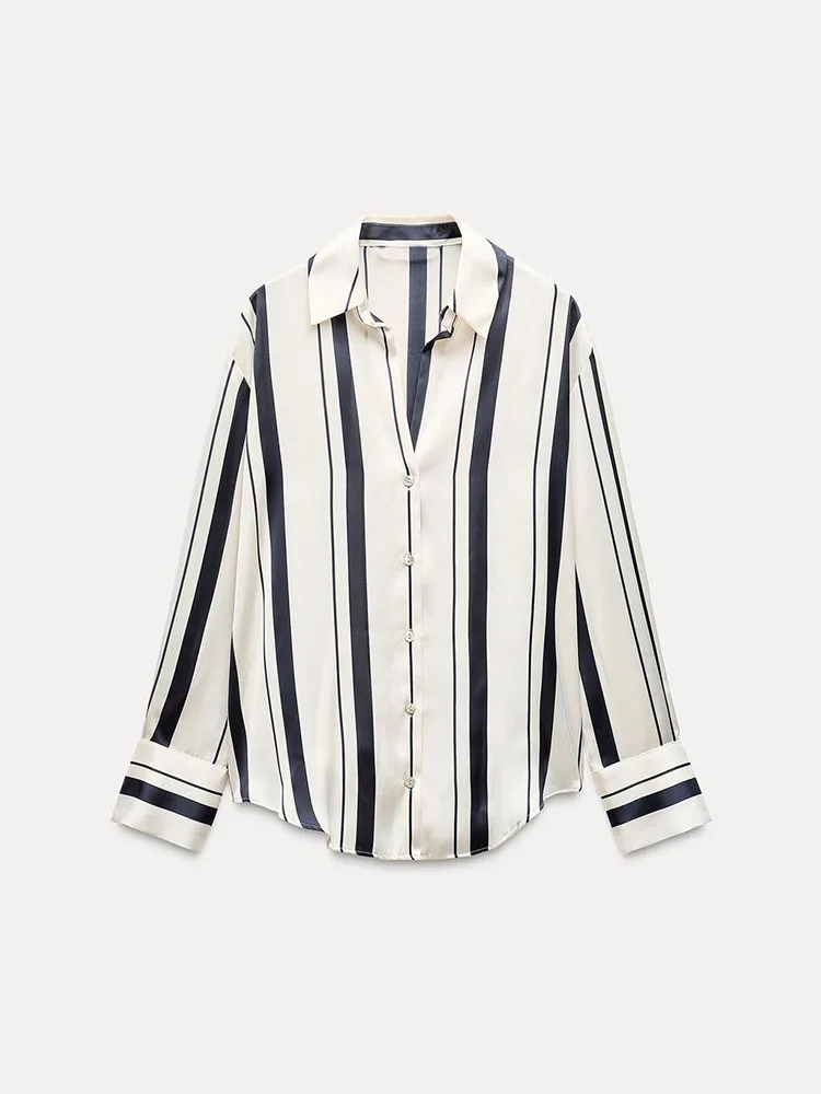 Ele Zijde Satijn Voel Enkele Knop Lange Sve Klassieke Kraag irt Nieuwe Herfst Dames Faion Ne Commute Sle Loo...