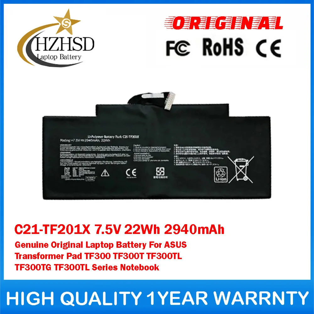 C21-TF201X 7,5 В, 22 Втч, 2940 мАч, оригинальный аккумулятор для ноутбука ASUS Transformer Pad TF300 TF300T TF300TL TF300TG TF300T серии