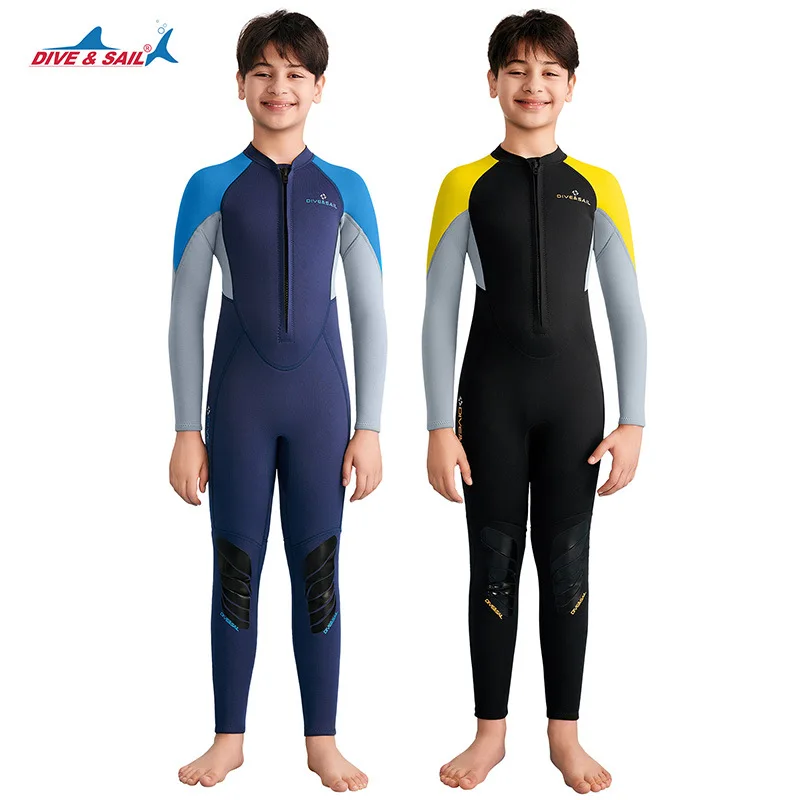 Teenage boy Full Wetsuit - 2.5mm Neoprene Diving Suit Keeps Warm Professional conjoined Swimsuit for Swimming Surfing and Beach