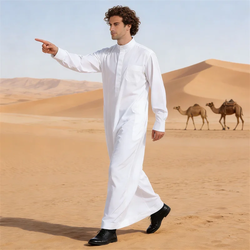 

Ramadan Jubba Thobe Eid Men Robe Saudi Arabic Daffah Dishdasha Traditional Middle East Prayer Dress Abaya Thoub Islam Clothing