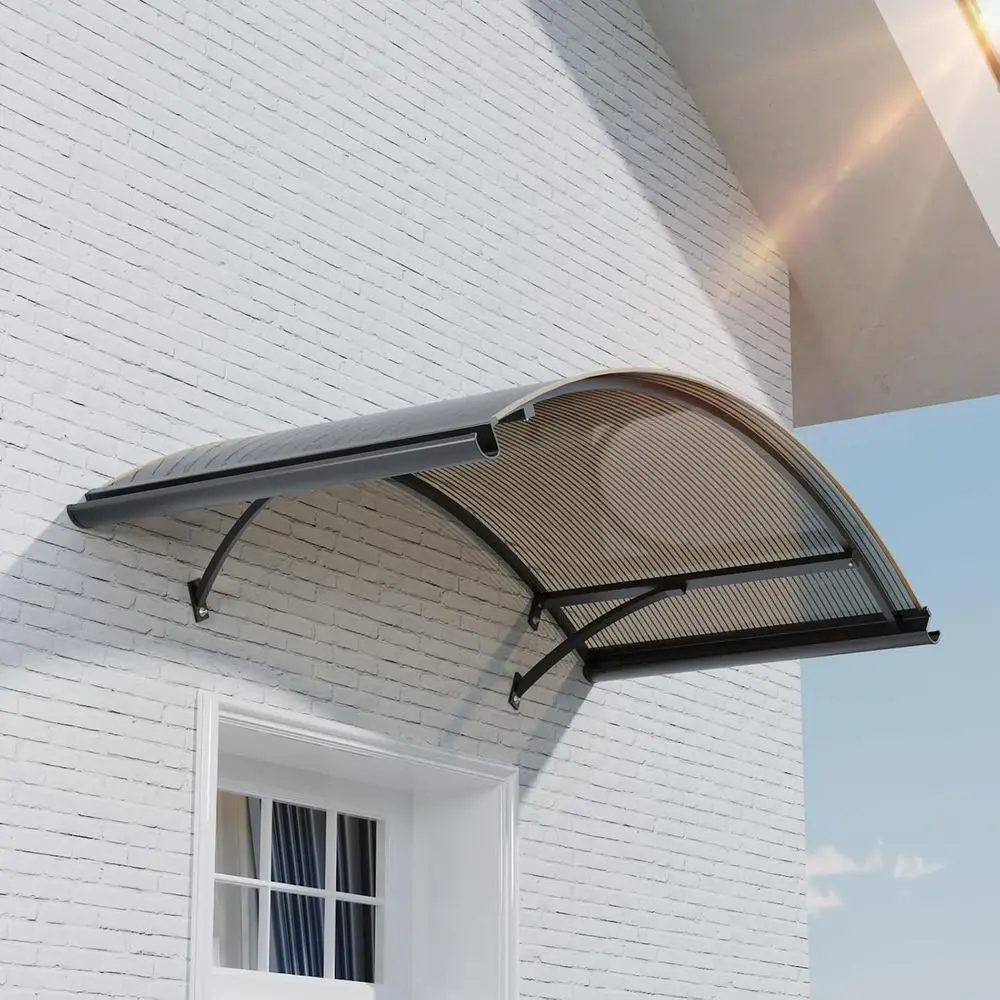 

Навес-арка для двери 48x63 дюйма с алюминиевыми кронштейнами и поликарбонатным покрытием для защиты от УФ-излучения, дождя и снега