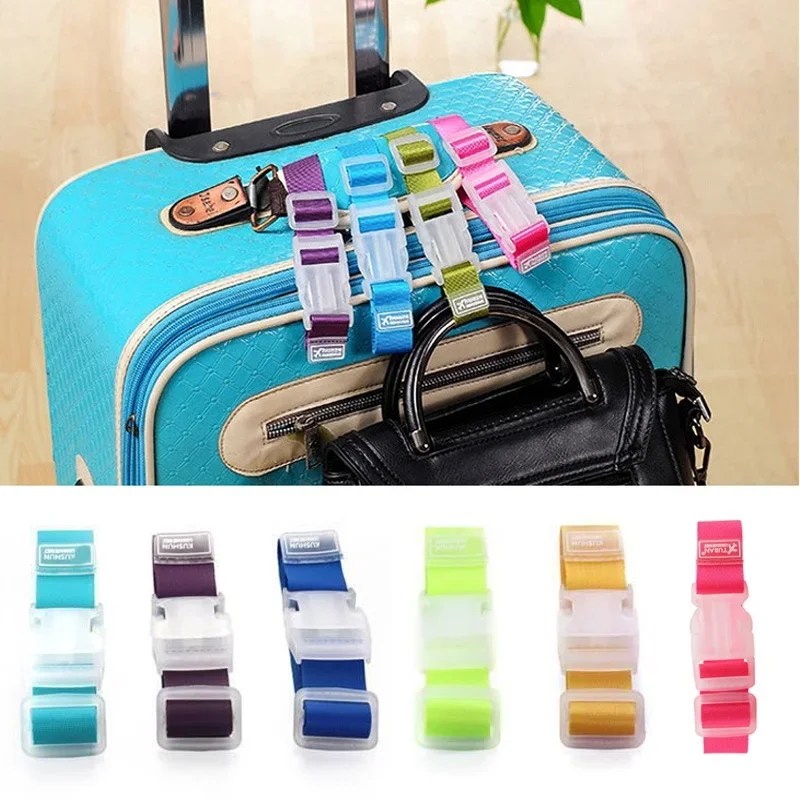 Adjustable Luggage Straps Nylon Luggage Accessories Hanging Buckle Straps Suitcase Bag Straps Belt Lock Hooks Travel