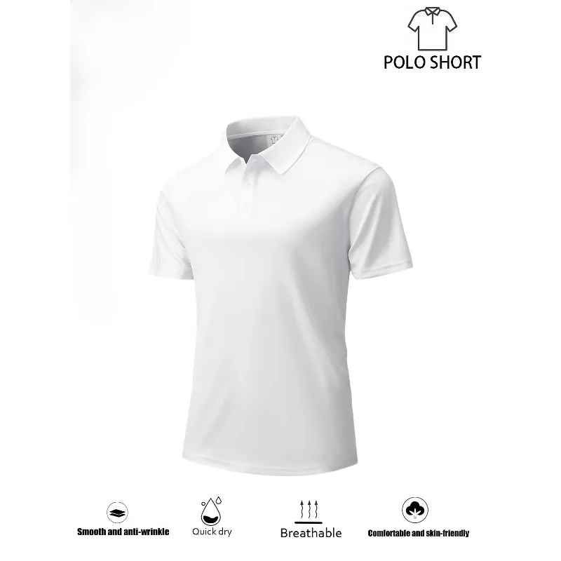 Men's casual fashion collar shirt, breathable fabric, short sleeves, perfect for business, travel, work, and home wear