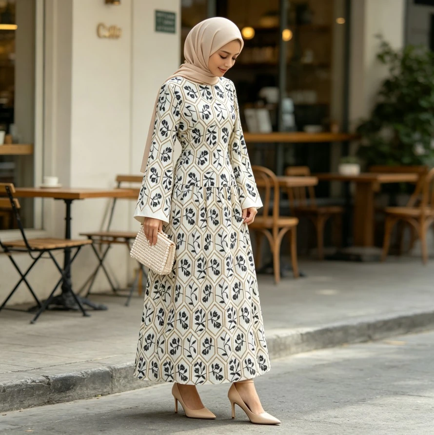Embroidery Dress Women Eid Abaya Party Dresses Long Robe Ramadan Morocco Dubai Abayas Muslim Kaftan Jalabiya Lace Up Vestidos