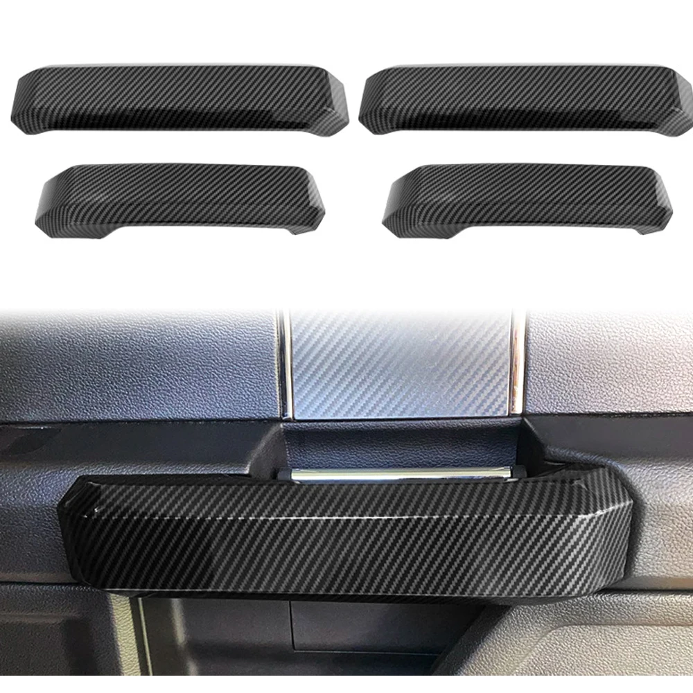 

4pcs/set Carbon Fiber Door Handle Cover Trim Decora For Ford F150 2015-2020 Anti-scratch Door Shake Hand Guard ABS
