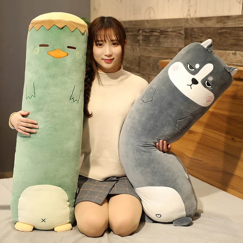 Cartoon Animal Dinosaur Pig Rabbit Bear Husky Duck Plush Toys Stuffed Soft Long Sleep Pillow Doll Cushion Girls Gift