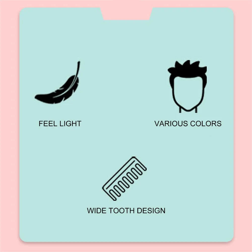 2PCS Plastic Wide Tooth Comb Slick Back Brush Thick Curly Wet Texture Detangling Comb Hair Styling Tool For Curly Hair