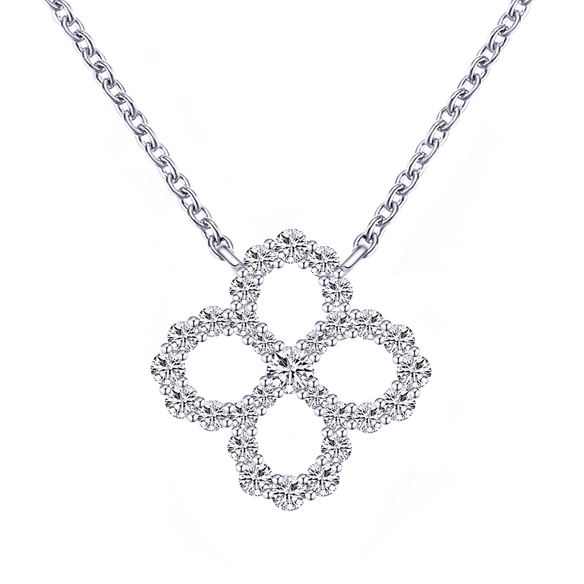 Tianyu Gems Silver 925 Pendant Necklace Moissanite D VVS Diamonds Certificated 18k Gold Plated Christmas Wedding Women Necklaces