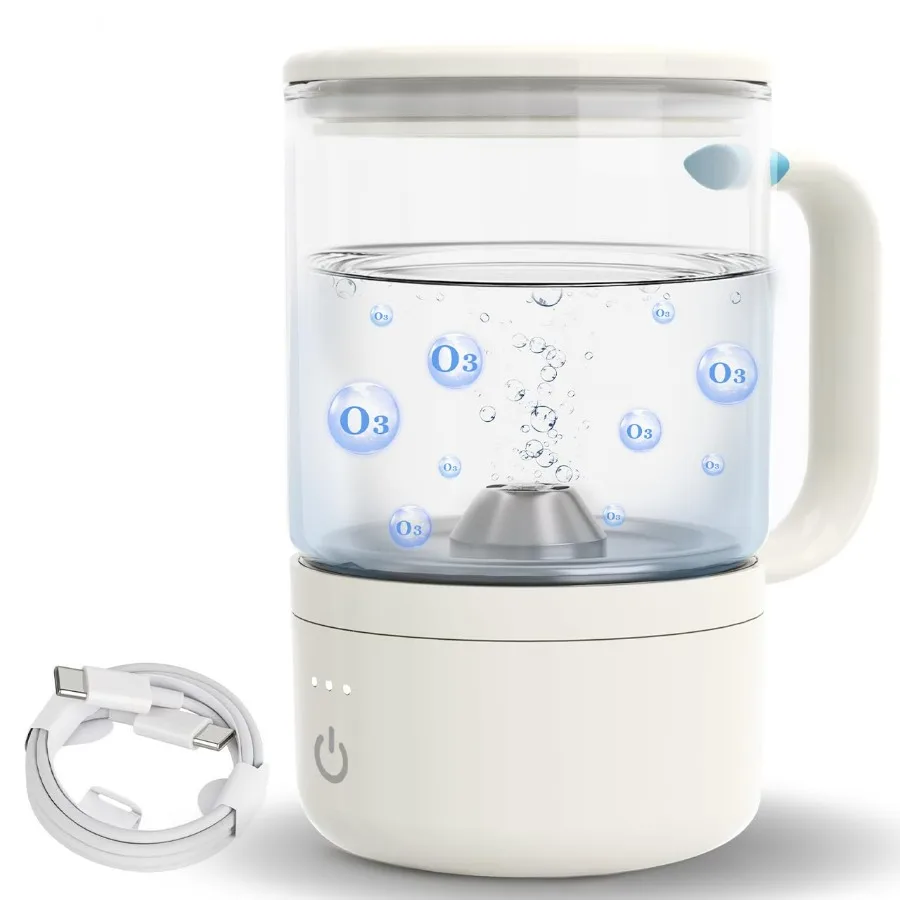 

Портативная перезаряжаемая чашка для очистки озоновой воды для многоцелевого использования: очистка свежего кислорода для полоскания рта, генерации водородной воды и D