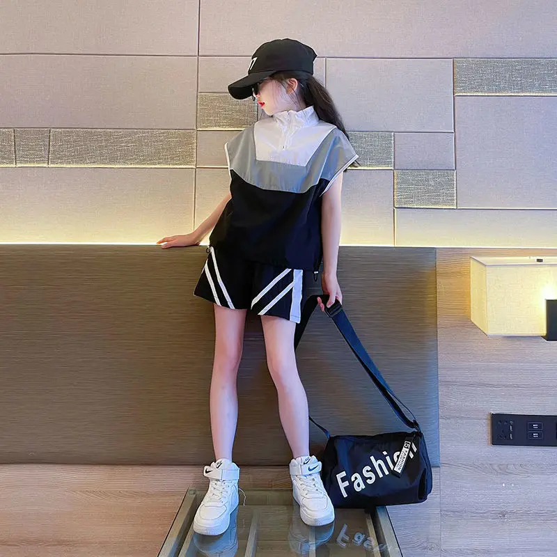 

Girls' Sports Suit Summer 2022 New Western Style Women's Children and Teens' Clothing Fashionable Fried Street Summer Wear