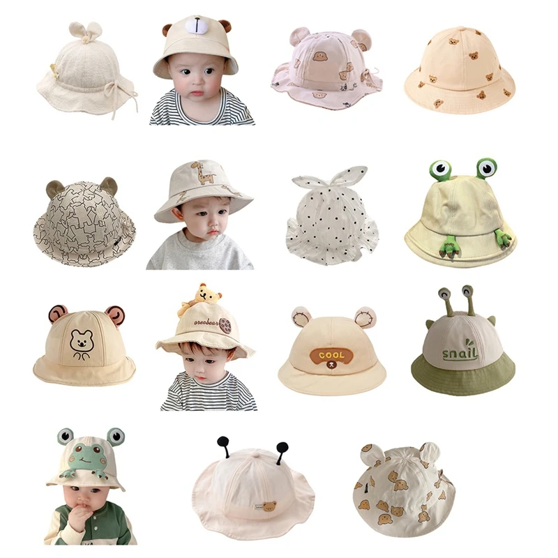 

Baby Bucket Hat Summer Newborn Boys Girls Sun Hat Cute Cartoon Toddler Fisherman Cap Soft Cotton Panama Bonnet Travel Beach Cap