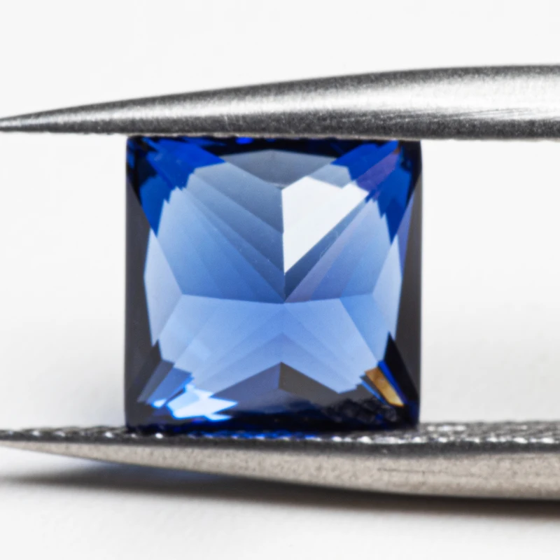 Lab Grown Sapphire Princess cut Blue Color VVS1 Selectable  AGL Certificate Gemstone Charms beads Diy Jewelry Making Materials