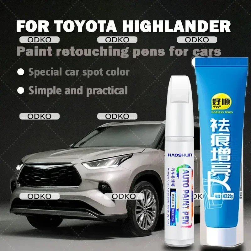 Paint repair pen for Toyota Highlander, pearl white super white clear paint pen, car scratch removal repair set