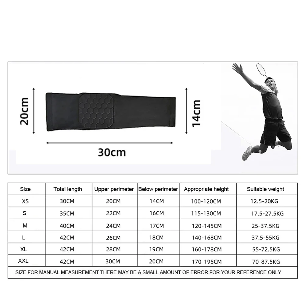 1Pcs Arm Elbow Sleeves for Youth Adult,Honeycomb Non-Slip Crashproof Arm Elbow Brace Pad for Sports Football Basketball Shooting