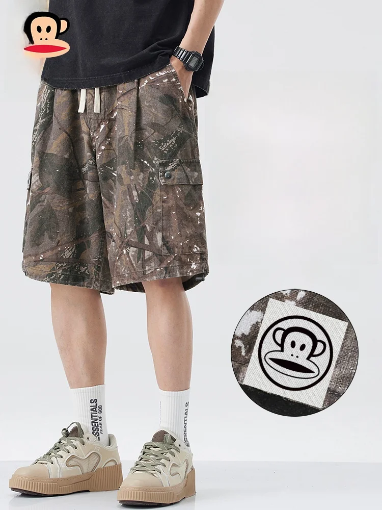 

Men's Camouflage orts American Retro Sle Five-Quarter Length Casual Lightweight Summer Spor Straight Leg Pants