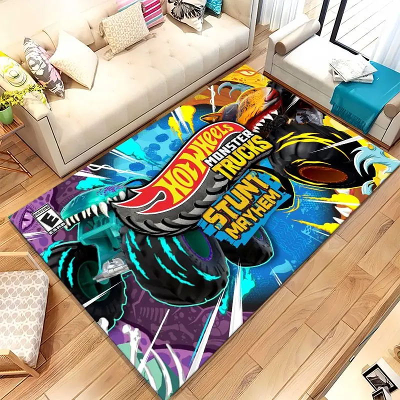 H-Hot Wheels Track Cityscape Racing Cartoon Soft Non-Slip Large Area Rug for Living Room,Bedroom Carpet Mat for Sofa,Home Decor