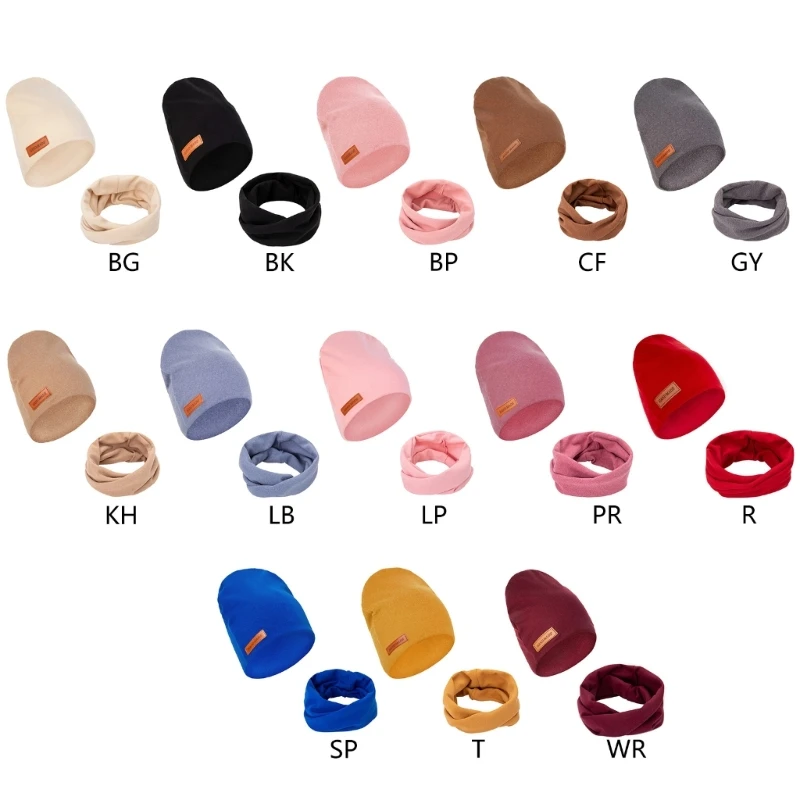 Sztuczna kapelusz kaszmirowy z zestaw szalików uroczą praktyczną czapka dziecięca w jednolitym kolorze z chusteczką wygodną na nowonarodzone dzieci prezent