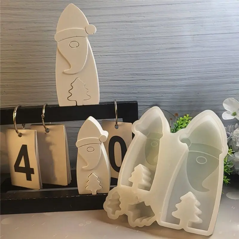 HHTL Santa Beard Faceless Gnome Silicone Mold Christmas Dwarf Ornament Molds Inlay Xmas Tree Plaster Casting Molds Partydecor