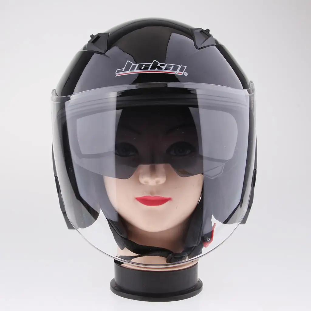 1 Piece Motorcycle 3/4 Open Face Helmet with Full Face Visor Sun Full Face Helmet ABS Double Face Mirror Helmet