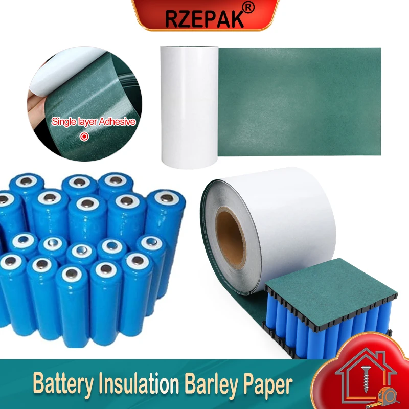 

1~50m 18650 21700 Li-ion Battery Pack Cell Insulated Pads Width 25 ~ 500mm With Adhesive Glue Barley Paper Insulation Gasket
