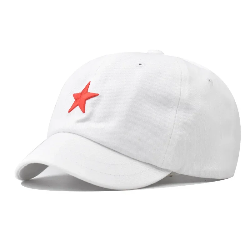 Short Brim Baseball Cap for Men Deisgner Red Star Embroidery Summer Caps for Men Women Sun Hat Cotton Casual Hats