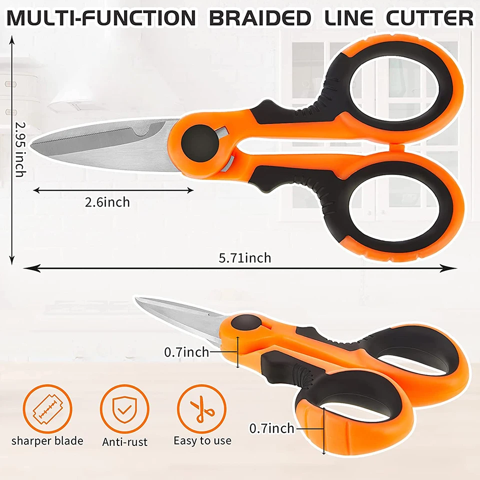 WALK FISH Japanese 420 Stainless Steel Braided Fishing Line Scissors Cutter Clipper Multifunctional Plier Fishing Tool