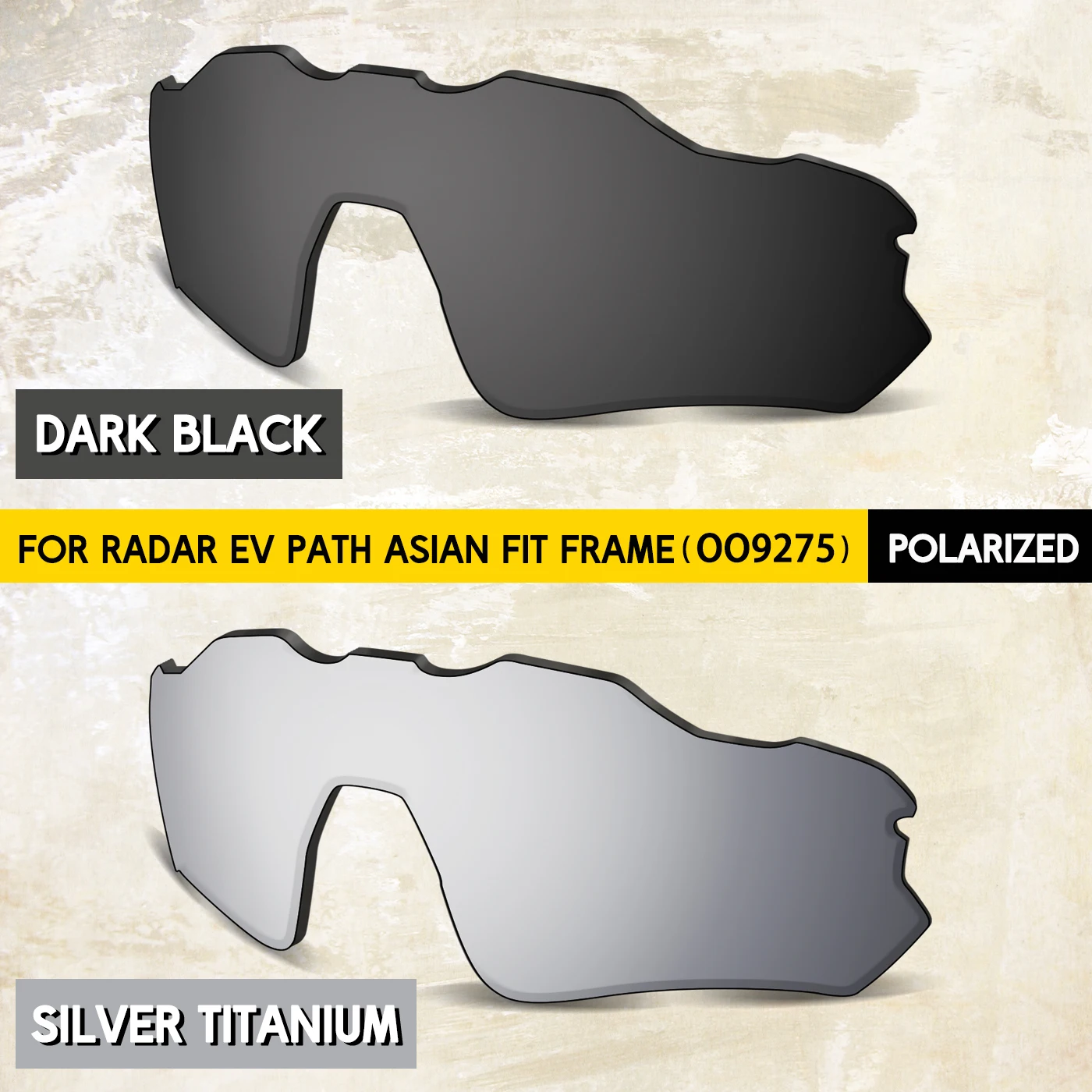 Replacement Lenses 2‑Pack Perfect Fit for Radar EV Path Asian Fit Sport Sunglasses - TAC Materials Lenses