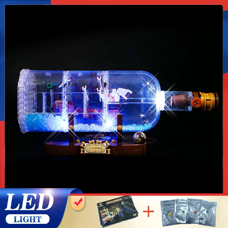 Kit luce LED fai da te per LEGO 21313 nave in una bottiglia (solo luce a LED, senza modello di blocchi)