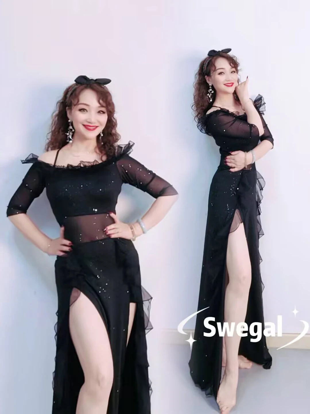 Sexy Master Edition Eastern Dance Costume SWEGAL Belly Dance Practice Suit Dress Netting Leaf  Stage Performance Women's ...