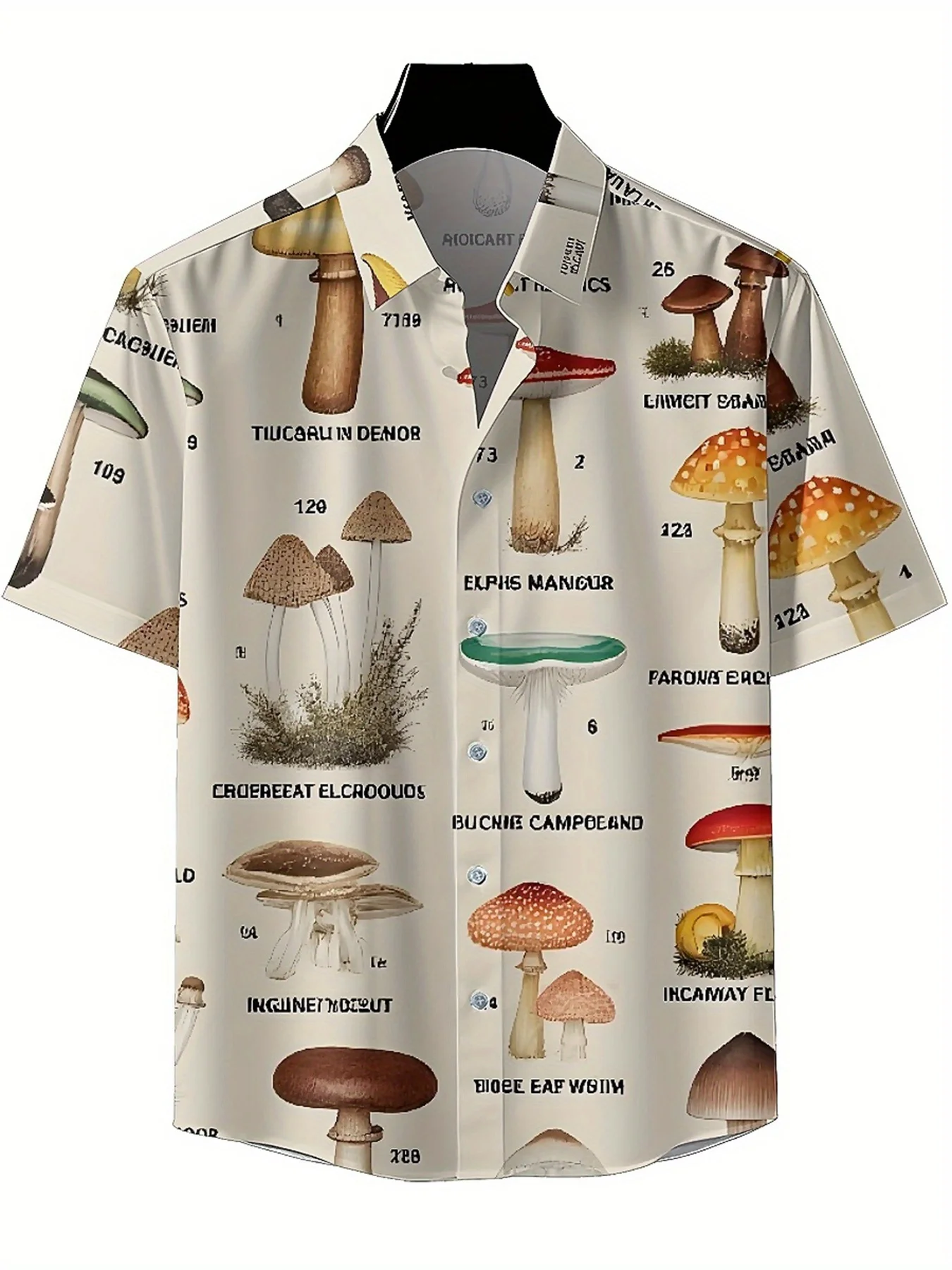 Men's Plus Size Hawaiian Shirts Mushrooms Pattern,New in Summer Fashion Tops,Hip Hop Rock Streetwear