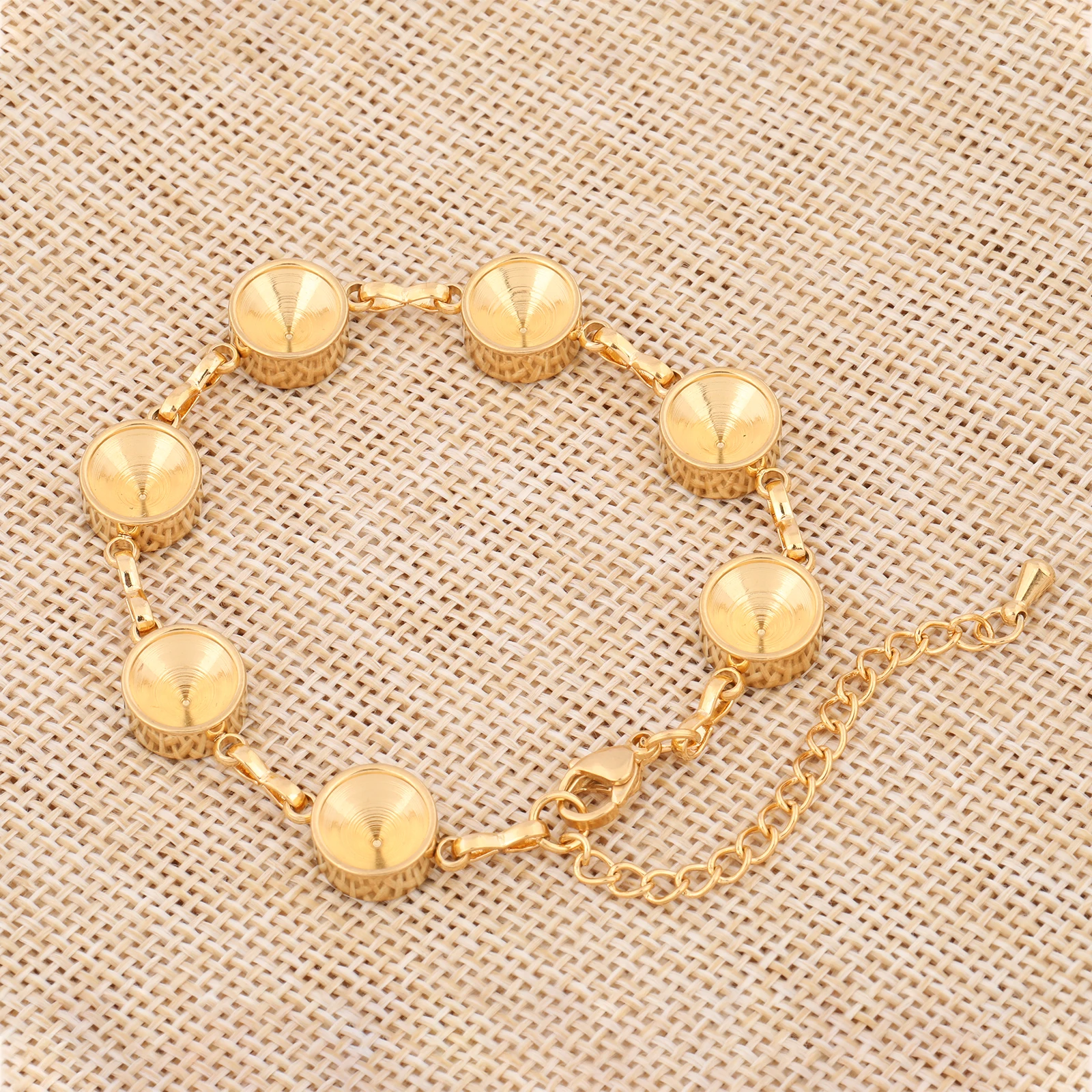 2pcs Stainless Steel Gold Plated Bracelet Base Setting Blanks For Ss39 Crystal Stones Diy Jewelry Making Accessories view 6